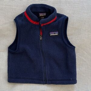 Patagonia baby Blue Fleece Vest with Red Trim
